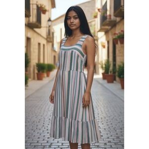 Seven7 Multicolor Striped Midi Dress